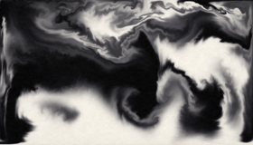 Ink Water artwork — sumi ink marbled by a working session